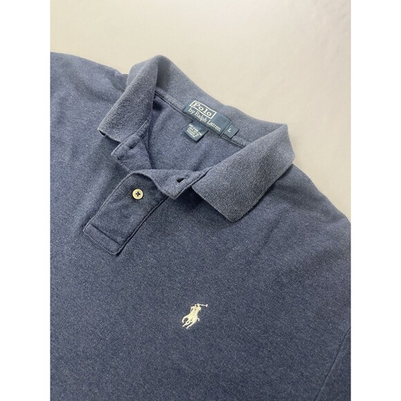Polo Ralph Lauren Men's Classic Fit Mesh Polo Shirt Blue Heather Size Large - Picture 1 of 8